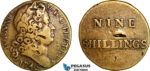 AJ907, Portugal & Brazil, John V, 1748 Monetary Weight for 1600 Reis, 9 Shillings, Cf. 1539 (3.37g), VF