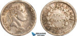AK028, France, Napoleon, 1/2 Franc 1811 D, Lyon Mint, Silver, Toned, XF-AU