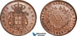 AK030, Portugal, Maria II, 20 Reis 1848, Lisbon Mint, Lightly Cleaned, AU