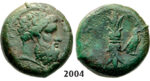 05.05.2013, Auction 2/ 2004. Ancient Greek, Syracuse, Hemilitron (Struck 344-336 BC) Bronze (13.01g)