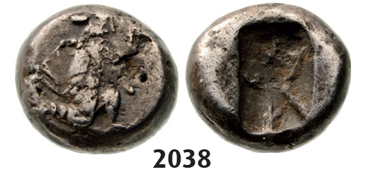 05.05.2013, Auction 2/ 2038. Ancient Greek, Persia, Achaemedin Kingdom, Xerxes II, 420-375 BC , Quarter Siglos, Silver (1.24g)