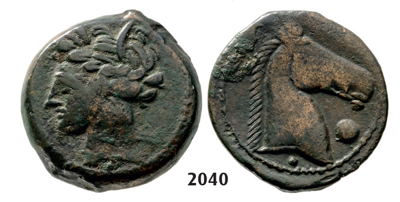 05.05.2013, Auction 2/2040. Ancient Greek, North Africa, Carthago, Æ (Struck 3rd cent. BC) Bronze (5.17g)