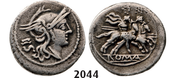 05.05.2013, Auction 2/2044. Roman Republic, Anonymous (211-210 BC) Quinarius, Apulia, Silver (1.03g)