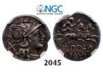 05.05.2013, Auction 2/2045. Roman Republic, P. Cornelius Sulla (151 BC) Denarius, Rome, Silver (3.79g), NGC Ch XF
