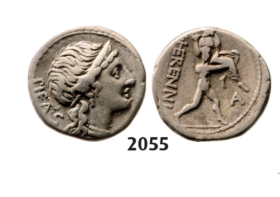 05.05.2013, Auction 2/2055. Roman Republic, M. Herennius (108-107 BC) Denarius, Rome, Silver (3.81g)