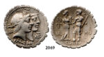 05.05.2013, Auction 2/2069. Roman Republic, Q. Fufius Calenus & Micius Cordus (70 BC) Serrate Denarius, Rome, Silver (3.82g)