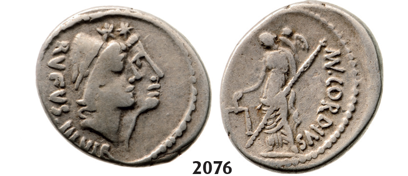 05.05.2013, Auction 2/2076. Roman Republic, Mn. Cordius Rufus (46 BC) Denarius, Rome, Silver (4.12g)