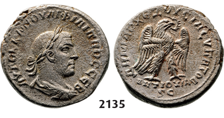 05.05.2013, Auction 2/2135. Roman Empire, Provincial Coinage, Philip I, 244-249 AD,Tetradrachm, Antioch (Syria) Silver (11.12g)