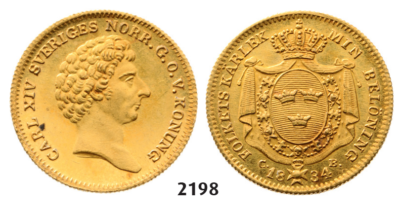 05.05.2013, Auction 2/2198. Sweden, Karl XIV Johan, 1818-1844, Dukat 1834-C/B, Stockholm, GOLD
