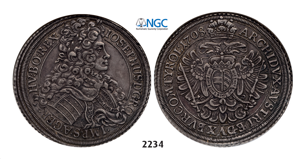 05.05.2013, Auction 2/2234. Austria, Joseph I, 1705-1711, Taler 1708-IMH, Vienna, Silver, NGC XF45