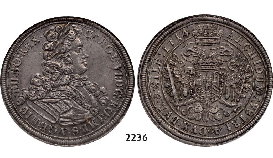 05.05.2013, Auction 2/ 2236. Austria, Charles VI, 1711-1740, Taler 1714/3, Breslau, Silver