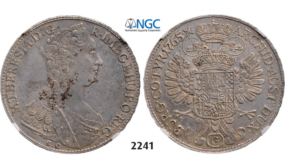 05.05.2013, Auction 2/2241. Austria, Maria Theresia, 1740-1780, Taler 1765-SC/G, Günzburg, Silver, NGC XF
