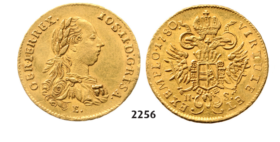 05.05.2013, Auction 2/2256. Austria, Joseph II. as coregent, 1765-1780, Ducat 1780-E/HS, Karlsburg, GOLD