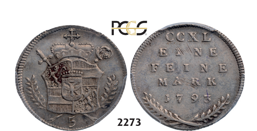 05.05.2013, Auction 2/2273. Austria, Salzburg, Hieronymus von Colloredo, 1772-1803, 5 Kreuzer 1793, Silver, PCGS AU53