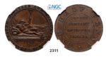 05.05.2013, Auction 2/2311. Canada, Upper Canada, Tokens, Token ½ Penny 1794 Dated Restrike, Soho, Copper, NGC PF64BN