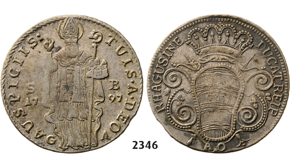 05.05.2013, Auction 2/2346. Croatia, Ragusa , Dubrovnik City, Ducato 1797-GA, Silver