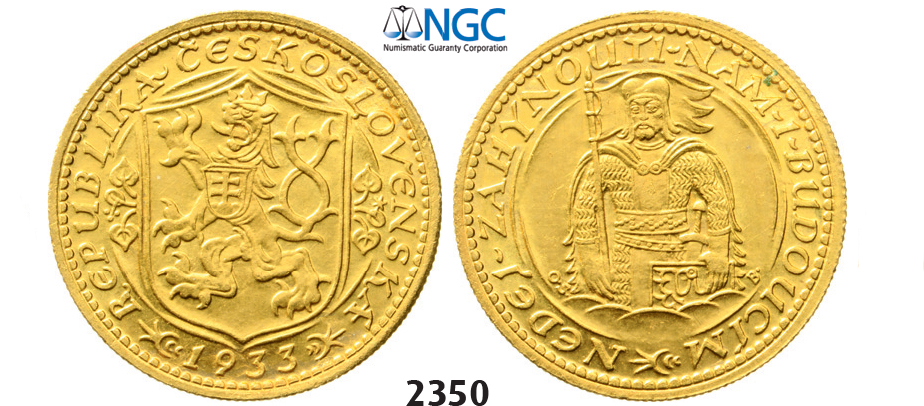 05.05.2013, Auction 2/2350. Czechoslovakia, Dukat 1933, GOLD, NGC MS63