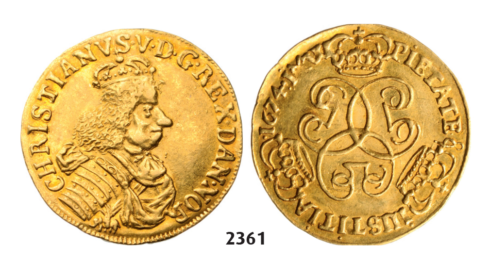 05.05.2013, Auction 2/2361. Denmark, Christian V, 1670-1699, Ducat 1674, Glückstadt, GOLD