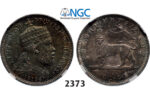 05.05.2013, Auction 2/ 2373. Ethiopia, Menellik II, 1889-1913, ¼ Birr EE1889-A, Paris, Silver , NGC MS62