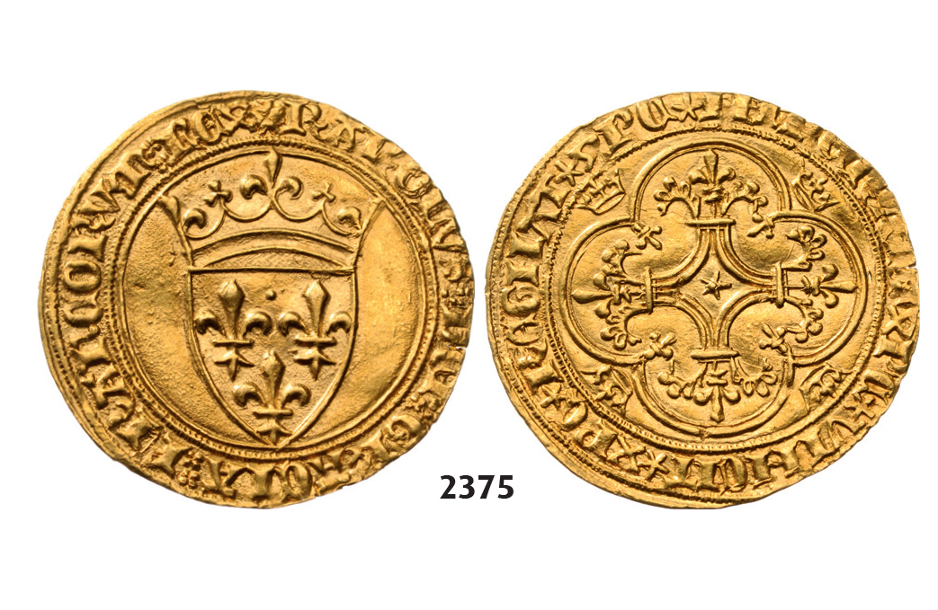 05.05.2013, Auction 2/2375. France, Charles VI "The mad" or "The wellbeloved" 1380-1422, Ecu d'or à la couronne (1385) GOLD