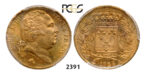 05.05.2013, Auction 2/2391. France, Louis XVIII, 1814-1815/1815-1824, 20 Francs 1824-A, Paris, GOLD, PCGS MS63