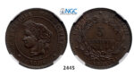 05.05.2013, Auction 2/2445. France, Third Republic, 1871-1940, 5 Centimes 1896-A, Paris, Bronze, NGC MS64BN