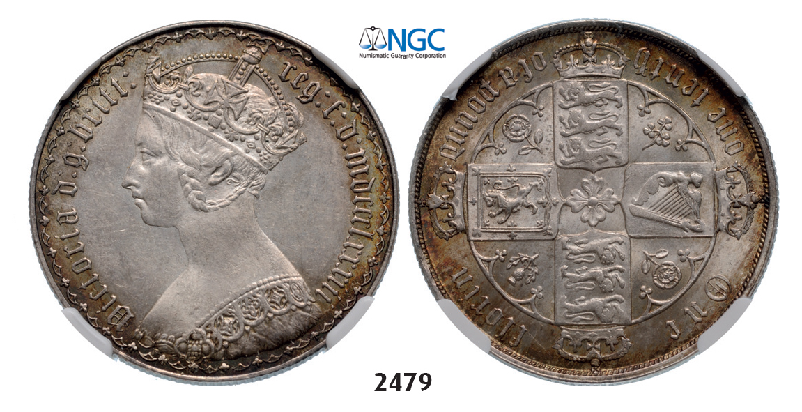 05.05.2013, Auction 2/2479. Great Britain, Victoria, 1837-1901, "Gothic" Florin 1883, London, Silver, NGC MS64