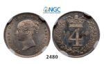 05.05.2013, Auction 2/2480. Great Britain, Victoria, 1837-1901, 4 Pence 1860, London, Silver, NGC MS63