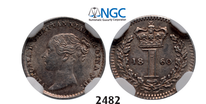 05.05.2013, Auction 2/2482. Great Britain, Victoria, 1837-1901, Penny 1860, London, Silver, NGC MS62
