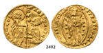 05.05.2013, Auction 2/ 2492. Greece, Crusaders, Chios, Andrea Dandolo, 1343-1354, Imitation of the Venetian Zecchino, No Date, GOLD