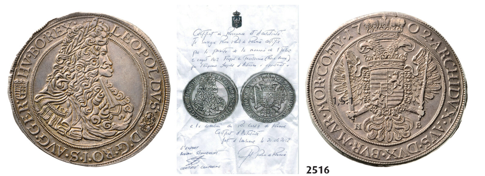05.05.2013, Auction 2/ 2516. Hungary, Leopold, 1657-1705, Taler 1702-NB/ICB, Nagybanya, Silver