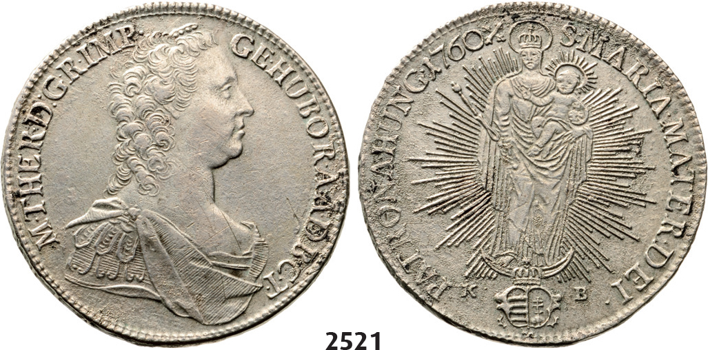 05.05.2013, Auction 2/2521. Hungary, Maria Theresia, 1740-1780, Taler 1760-KB, Kremnitz, Silver