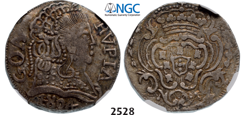 05.05.2013, Auction 2/2528. India, Portuguese, Maria I, 1777-1816, Rupia 1804, Goa, Silver, NGC VF35