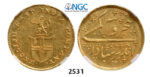 05.05.2013, Auction 2/2531. India, Madras Presidency, East India Company, 1/3 Mohur (5 Rupees) No Date (1820) Madras, GOLD, NGC MS63