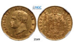 05.05.2013, Auction 2/ 2549. Italy, Kingdom of Napoleon, Napoleon I, 1804-1814, 40 Lire 1812-M, Milan, GOLD, NGC AU53