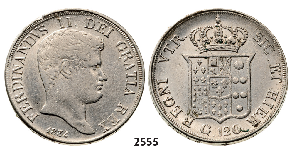 05.05.2013, Auction 2/2555. Italy, Ferdinand II, 1830-1859, 120 Grana 1834, Silver