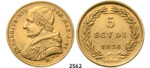 05.05.2013, Auction 2/2562. Italy, Papal States, Gregory XVI, 1831-1846, 5 Scudi 1836 (VI) R, Rome, GOLD