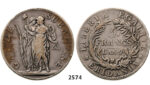 05.05.2013, Auction 2/2574. Italy, Piedmont Republic, 5 Francs L'An 9 (1801) Turin, Silver