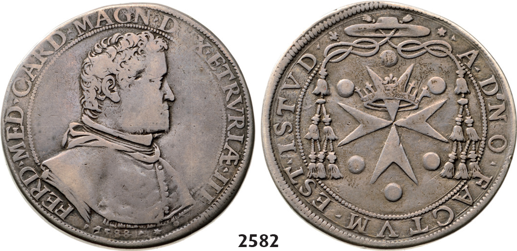 05.05.2013, Auction 2/2582. Italy, Tuscany, Ferdinando I. de'Medici, 1587-1609, Piastra 1588, Florence, Silver