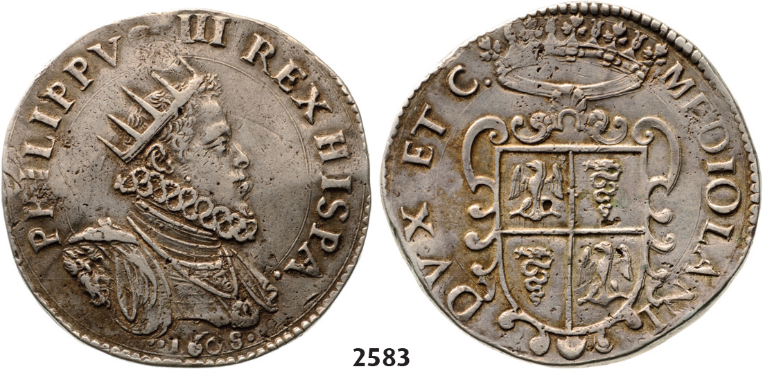 05.05.2013, Auction 2/2583. Italy, Tuscany, Philip III. of Spain, 1598-1621, Ducatone 1608, Milan, Silver