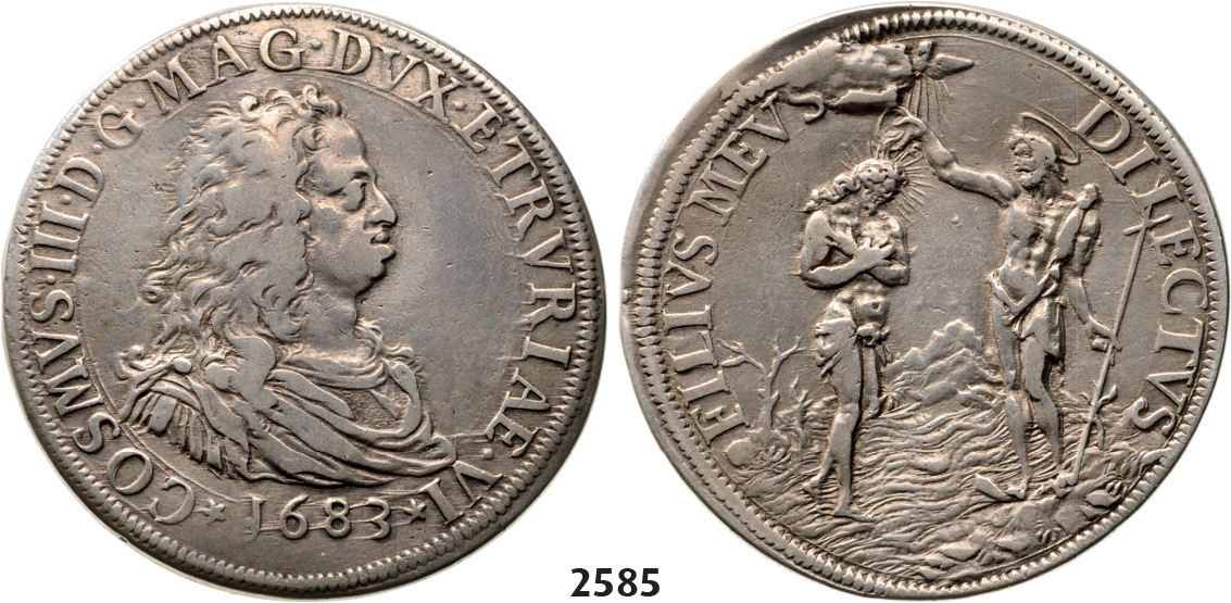 05.05.2013, Auction 2/2585. Italy, Tuscany, Cosimo III de'Medici, 1670-1723, Piastra 1683, Florence, Silver