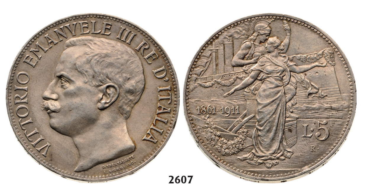 05.05.2013, Auction 2/ 2607 Italy, Kingdom, Vittorio Emanuele III, 1900-1946, 5 Lire 1911-R, Rome, Silver