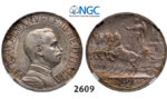 05.05.2013, Auction 2/2609 Italy, Kingdom, Vittorio Emanuele III, 1900-1946, 2 Lire 1910-R, Rome, Silver, NGC AU58