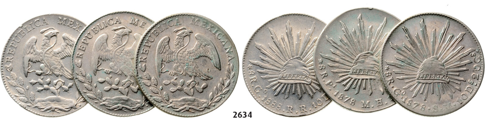 05.05.2013, Auction 2/ 2634. Mexico, Lots, Silver lot, 3 coins!