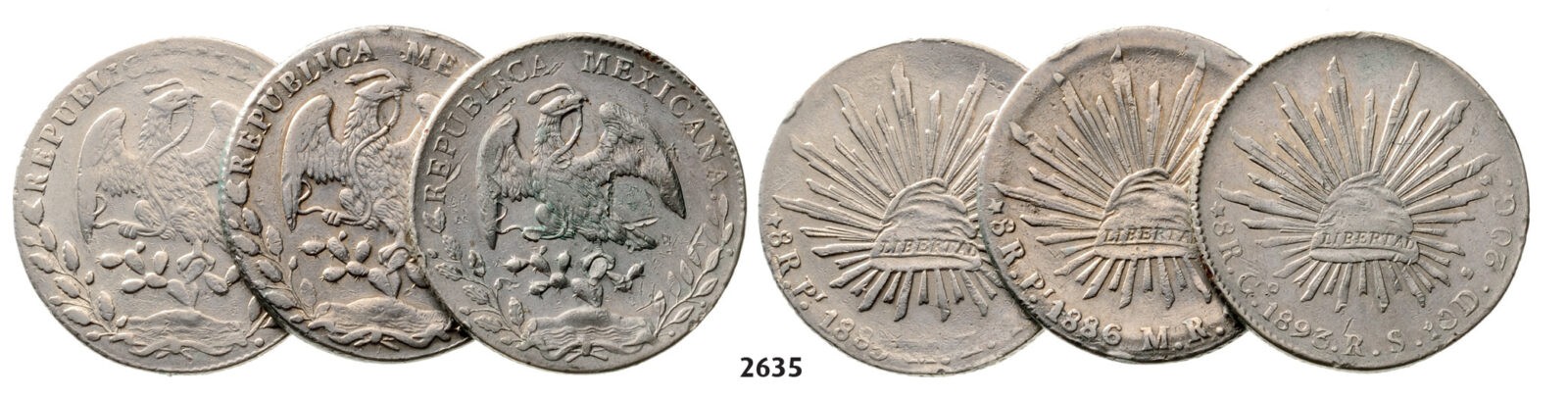 05.05.2013, Auction 2/ 2635. Mexico, Lots, Silver lot, 3 coins!