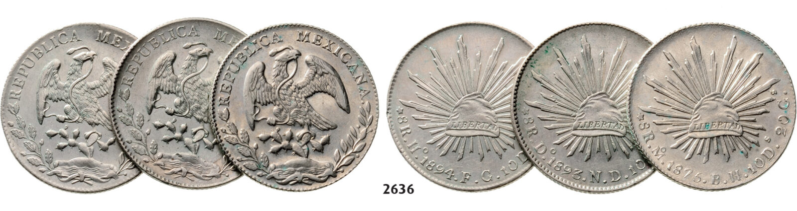 05.05.2013, Auction 2/ 2636. Mexico, Lots, Silver lot, 3 coins!
