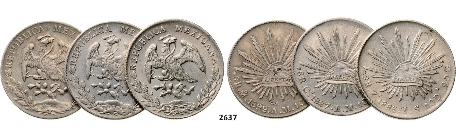 05.05.2013, Auction 2/2637. Mexico, Lots, Silver lot, 3 coins!