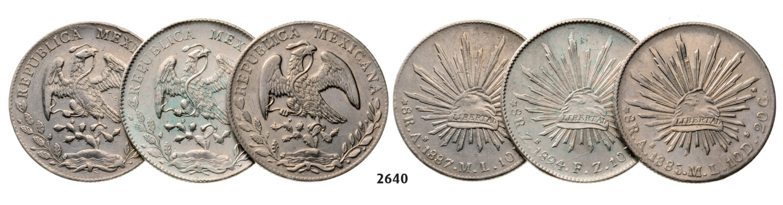 05.05.2013, Auction 2/2640. Mexico, Lots, Silver lot, 3 coins!