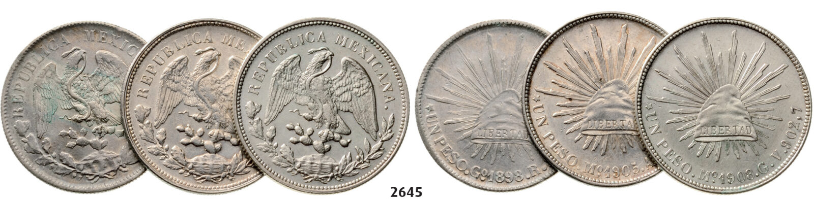 05.05.2013, Auction 2/2645. Mexico, Lots, Silver lot, 3 coins!
