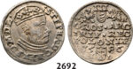 05.05.2013, Auction 2/2692. Poland, Stefan Bathory, 1575-1586, 3 Groschen (Trojak) 1586-I/D, Olkusz, Silver